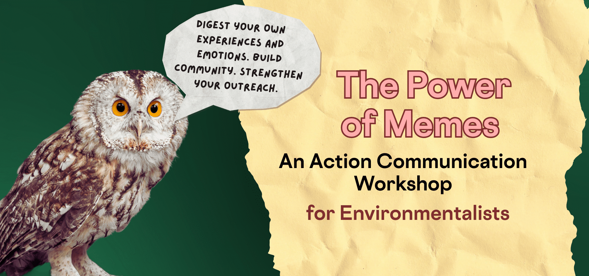 The Power of Memes – An Action Communication Workshop for Environmentalists: tiedotuskuva