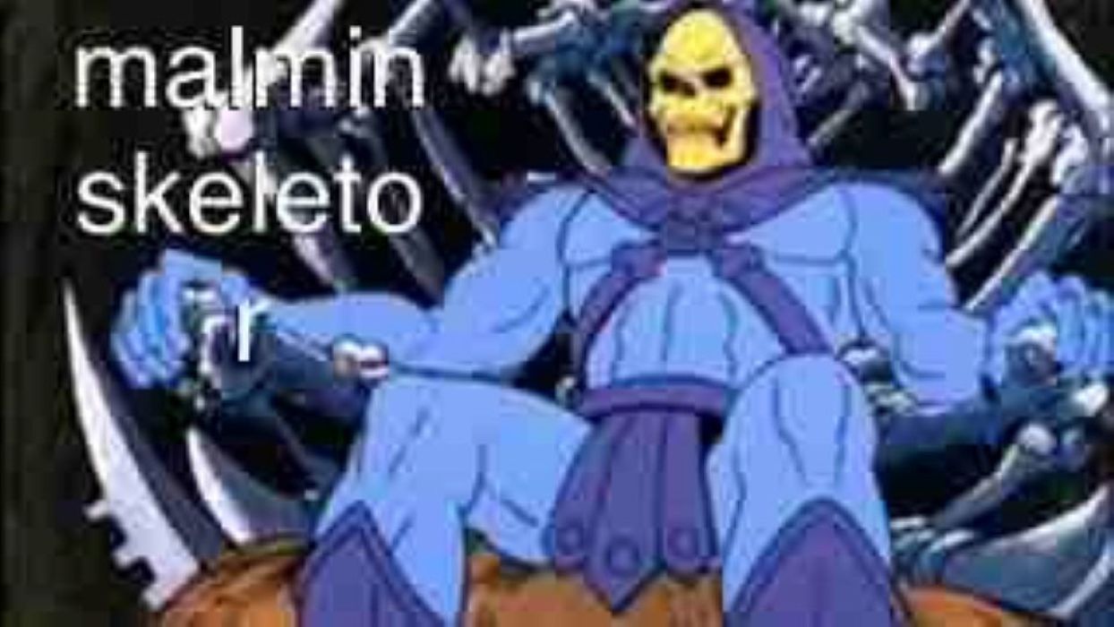 Skeletor-animaatiohahmo ja sen vieressä teksti "malmin skeleto"